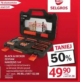 Selgros Zestaw narzędzi 1/4 Black & Decker 76 elementów oferta