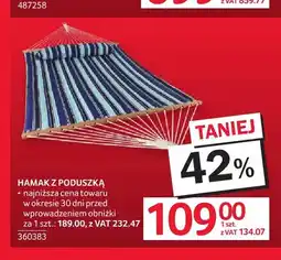 Selgros Hamak z poduszką oferta