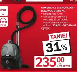 Selgros Odkurzacz bezworkowy Beko Vco 54505 Ag oferta