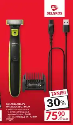 Selgros Golarka Philips OneBlade QP2724/20 oferta