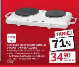 Selgros Kuchenka elektryczna dwupłytowa Bomann Dkp 5028 Cb oferta