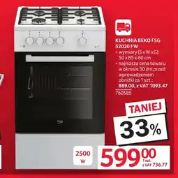 Selgros Kuchnia Beko Fsg 52020 Fw oferta
