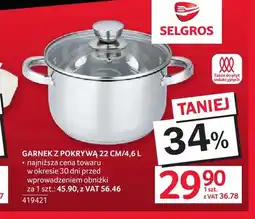 Selgros Garnek z pokrywą 22 cm oferta
