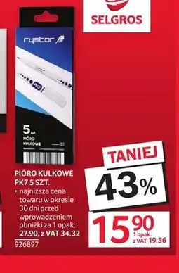 Selgros Pióro kulkowe Rystor PK7 5-pak oferta