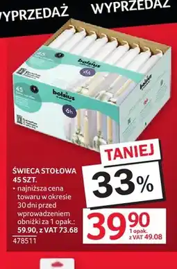 Selgros Świeca stołowa Bolsius 45-pak oferta