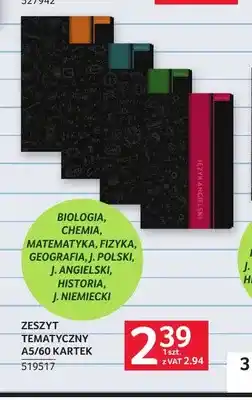 Selgros Zeszyt tematyczny A5/60 kartek oferta