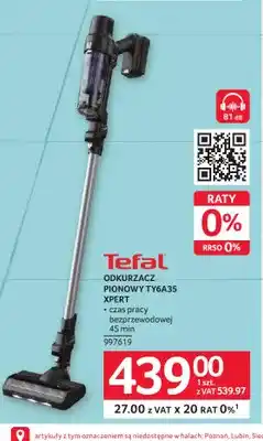 Selgros Odkurzacz pionowy Tefal TY6A35 Xpert oferta