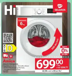Selgros Pralka Amica NWAS610DL oferta