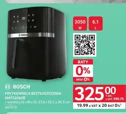 Selgros Frytkownica beztłuszczowa Bosch MAFS2462B oferta