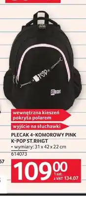 Selgros Plecak 4-komorowy Pink K-Pop St.Right oferta