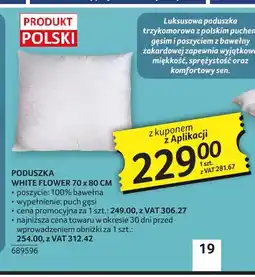 Selgros Poduszka White Flower Piórex 70x80 cm oferta