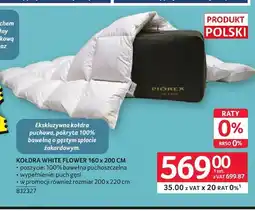 Selgros Kołdra White Flower Piórex 160x200 cm oferta