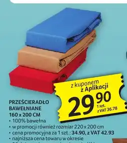 Selgros Prześcieradło bawełniane 160x200 cm oferta