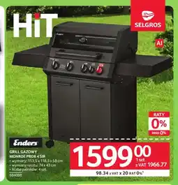 Selgros Grill gazowy Enders Monroe ProX 4 Sir oferta