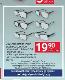 Selgros Okulary do czytania Silver Collection oferta