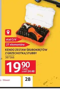 Selgros Zestaw śrubokrętów z grzechotką Stubby Kendo oferta