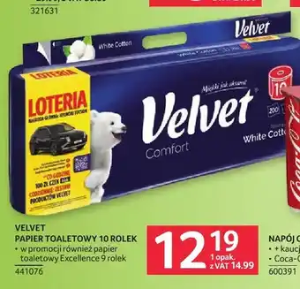 Papier toaletowy Velvet Comfort White Cotton 10-pak
