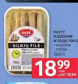 Selgros Filety śledziowe w oleju Desė oferta