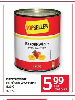 Selgros Brzoskwinie połówki w syropie Topseller oferta