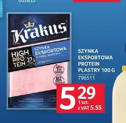 Selgros Szynka eksportowa Protein w plastrach Krakus oferta