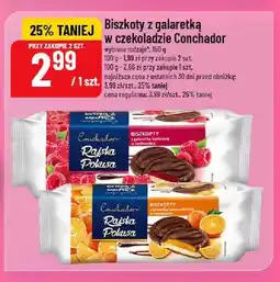 Polomarket Biszkopty z galaretką malinową w czekoladzie Conchador Rajska Pokusa oferta