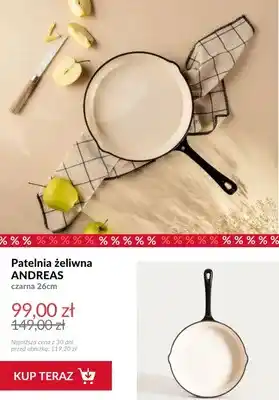 Patelnia żeliwna Andreas czarna 26 cm