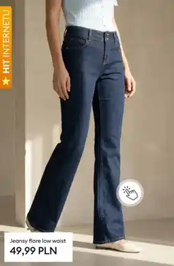 Sinsay Jeansy flare low waist oferta