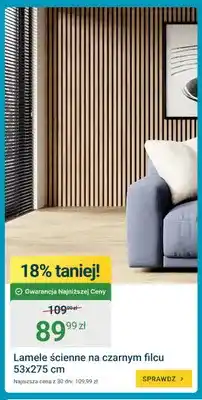 ERLI Lamele ścienne na czarnym filcu oferta