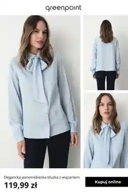 Greenpoint Elegancka jasnoniebieska bluzka z wiązaniem Greenpoint oferta