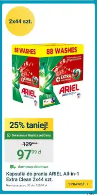 ERLI Kapsułki do prania Ariel All-in-1 Extra Clean 2-pak 44 szt oferta