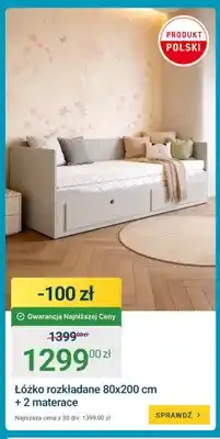 ERLI Łóżko rozkładane 80x200 cm + 2 materace oferta