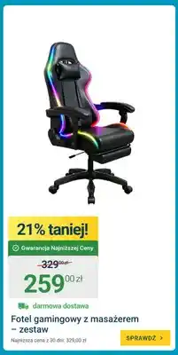 ERLI Fotel gamingowy z masażerem oferta