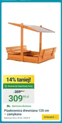 ERLI Piaskownica drewniana 120 cm zamykana oferta