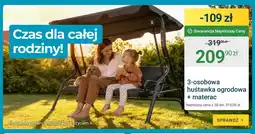ERLI Huśtawka ogrodowa 3-osobowa + materac oferta