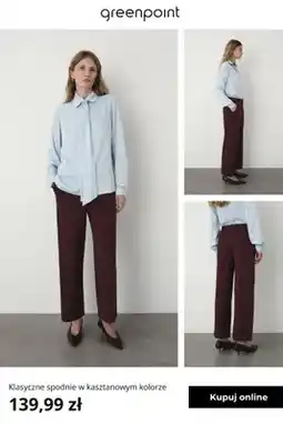 Greenpoint Klasyczne spodnie w kasztanowym kolorze Greenpoint oferta