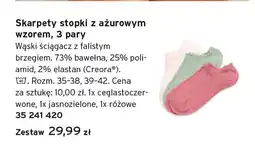 Tchibo Skarpety stopki z ażurowym wzorem 3-pak oferta