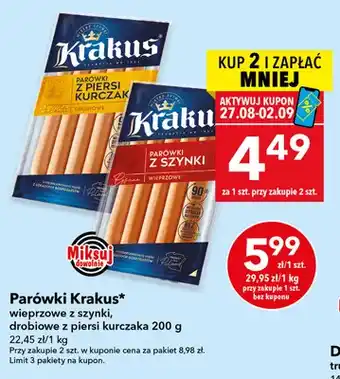 Parówki drobiowe z piersi kurczaka Krakus