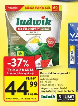Intermarche Kapsułki do zmywarki Ludwik Maxx Power Plus All in 1 oferta