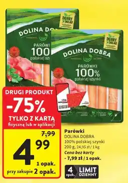 Intermarche Parówki Dolina Dobra 100% polskiej szynki oferta