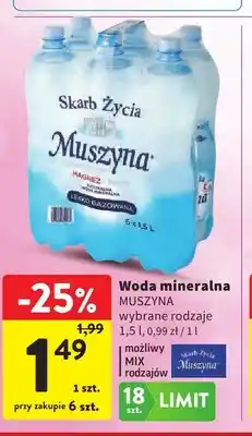 Intermarche Woda mineralna lekko gazowana Skarb Życia Muszyna oferta