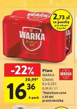 Intermarche Piwo Warka Classic 6-pak oferta