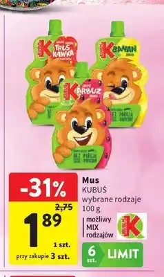 Intermarche Mus Kubuś truskawka oferta