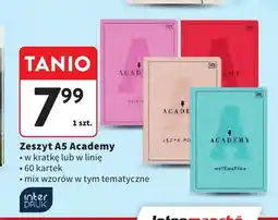 Intermarche Zeszyt A5 w kratkę 60 kartek Academy Interdruk oferta