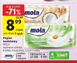 Intermarche Papier toaletowy 3-warstwowy Mola Sensitive Balsam Rumiankowy 8-pak oferta