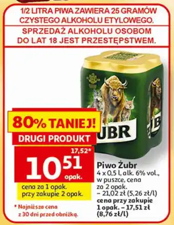 Auchan Piwo Żubr oferta