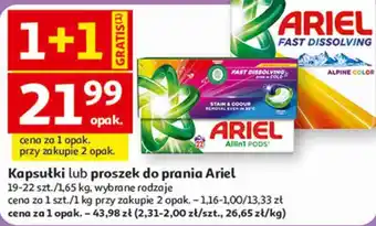 Kapsułki lub proszek do prania Ariel