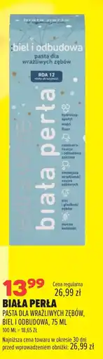 Drogerie Natura Biała Perła Pasta dla wrażliwych zębów, biel i odbudowa oferta