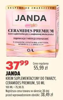 Drogerie Natura JANDA KREM SUPLEMENTACYJNY DO TWARZY, CERAMIDES PREMIUM oferta