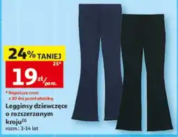 Auchan Legginsy dziewczęce o rozszerzanym kroju oferta