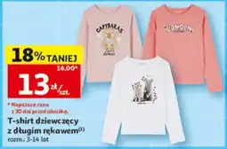 Auchan T-shirt dziewczęcy z długim rękawem oferta